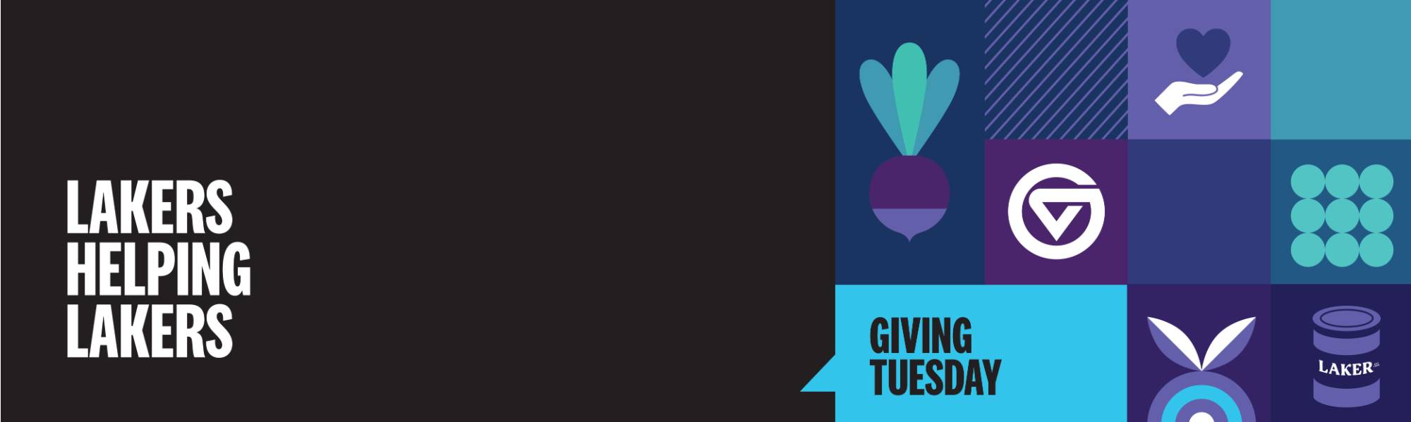 Lakers Helping Lakers. Giving Tuesday Graphic